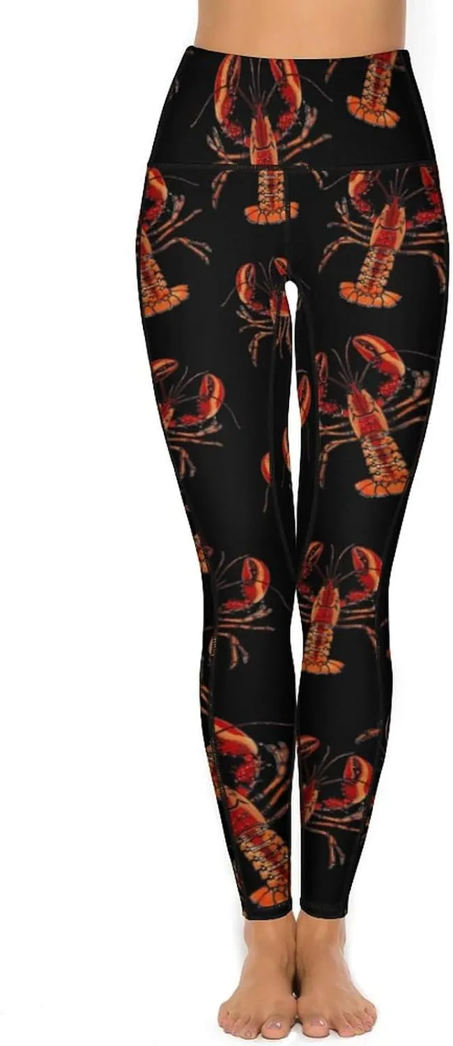 Red Lobster Women's Yoga Pants Leggings with Pockets High Waist Compression Workout Pants