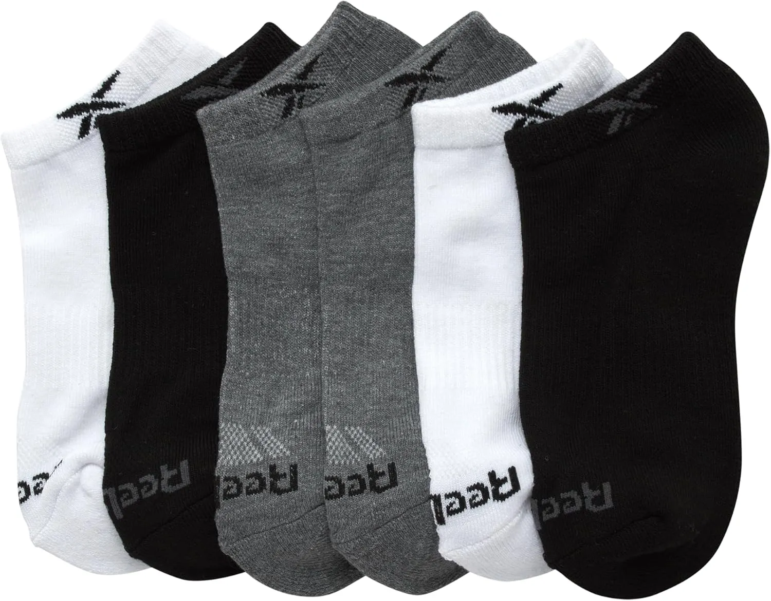 Reebok Boys' Ankle Socks - 6 Pack Moisture-Wicking Low Cut Athletic Low Cut Socks for Boys with Arch Support (Sizes: S-L)