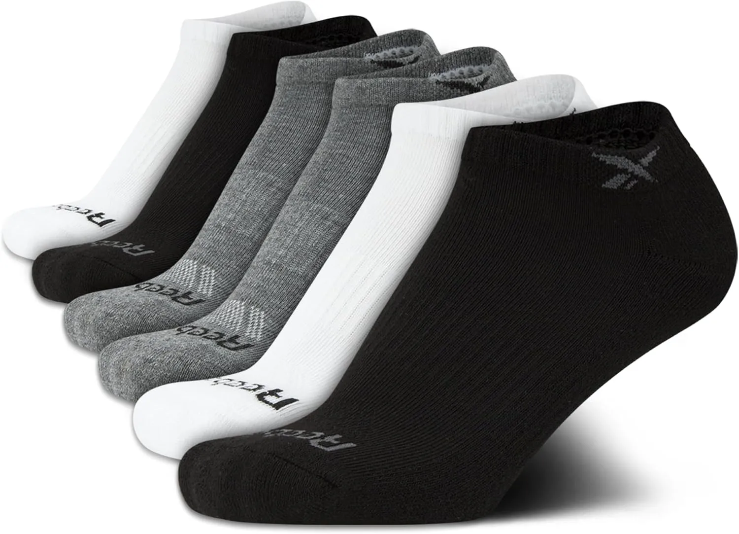Reebok Boys' Ankle Socks - 6 Pack Moisture-Wicking Low Cut Athletic Low Cut Socks for Boys with Arch Support (Sizes: S-L)