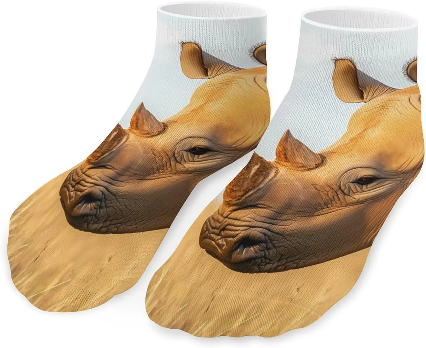 Rhinoceros Rhino Unisex Ankle Socks Low Cut Funny Print Athletic No Show Stocking