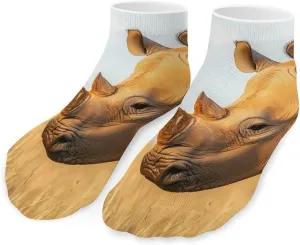 Rhinoceros Rhino Unisex Ankle Socks Low Cut Funny Print Athletic No Show Stocking