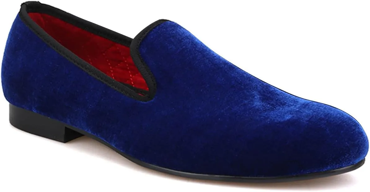Santimon Mens Loafers Slip On Wedding Dress Velvet Penny Loafers Fashion Tuxedo Casual Business Luxury Suede Shoes Prom Smoking Party Disco Moccasins for Men