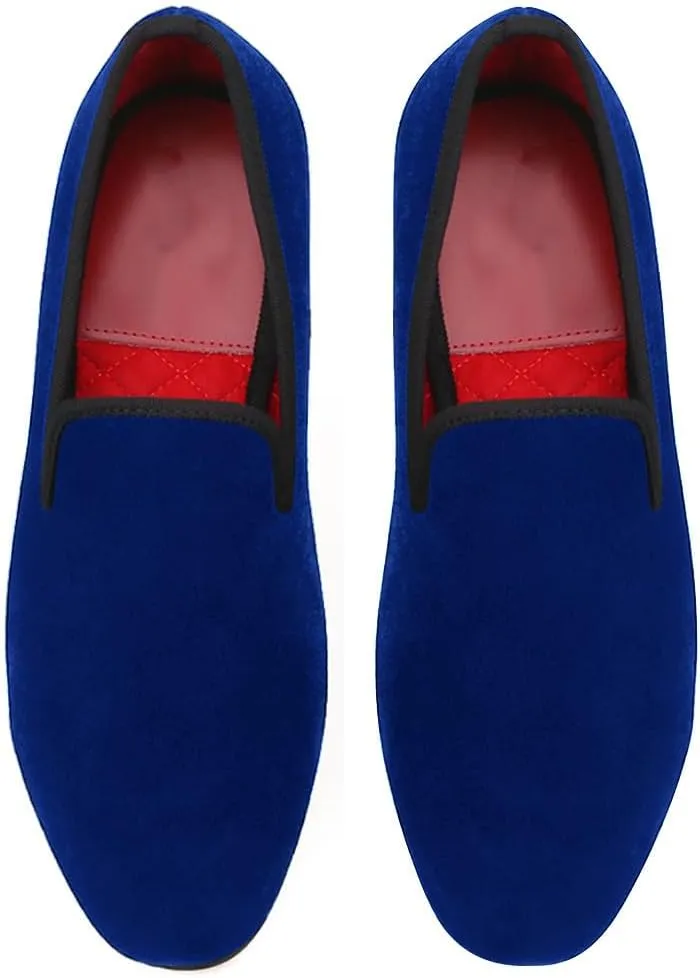 Santimon Mens Loafers Slip On Wedding Dress Velvet Penny Loafers Fashion Tuxedo Casual Business Luxury Suede Shoes Prom Smoking Party Disco Moccasins for Men