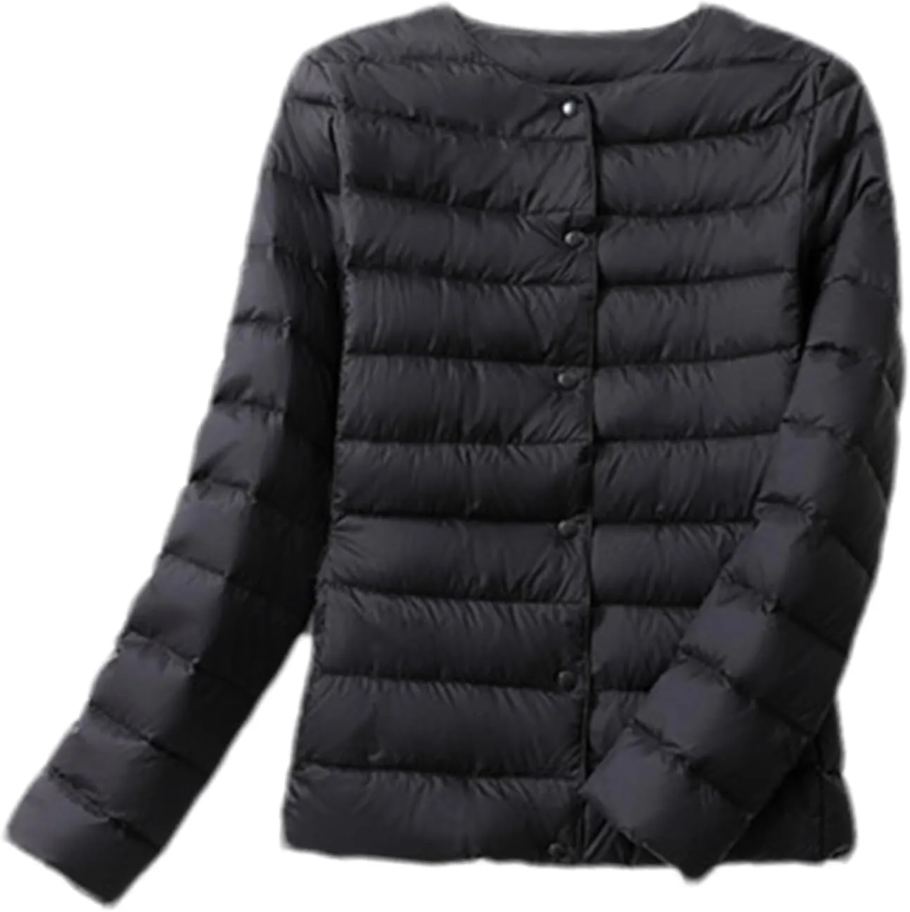 SaoBiiu Women Reversible Ultralight Puffer Jacket Collarless Duck Down Coat Female Portable Windproof Parkas