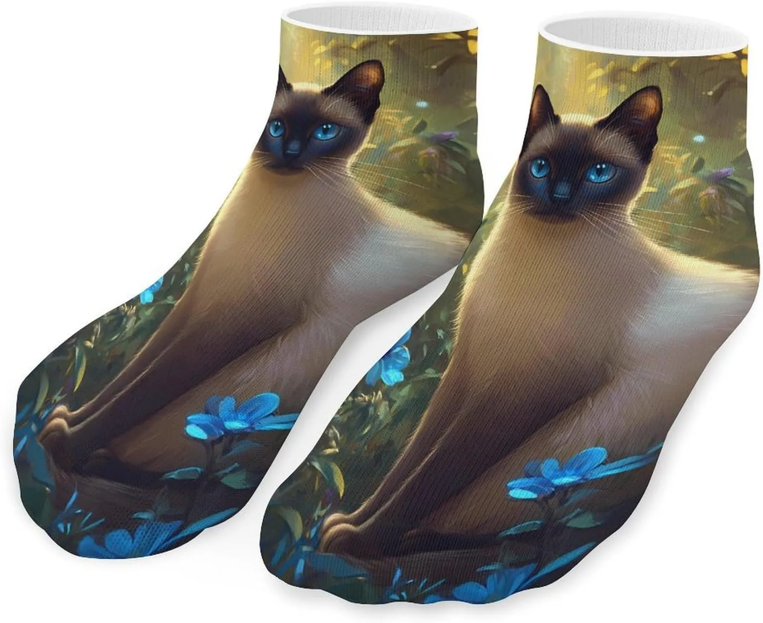 Siamese Cat Unisex Ankle Socks Low Cut Funny Print Athletic No Show Stocking