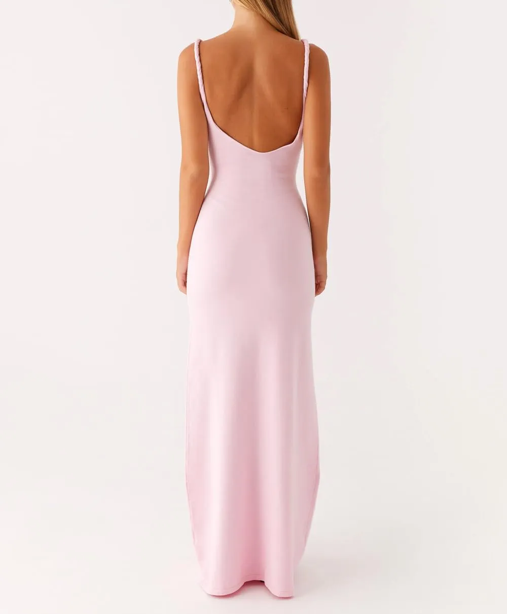 SOLILOQUY Women Y2K Maxi Dress Elegant Evening Party Dress Sleeveless Backless Long Cocktail Party Bodycon Maxi Dress Wedding
