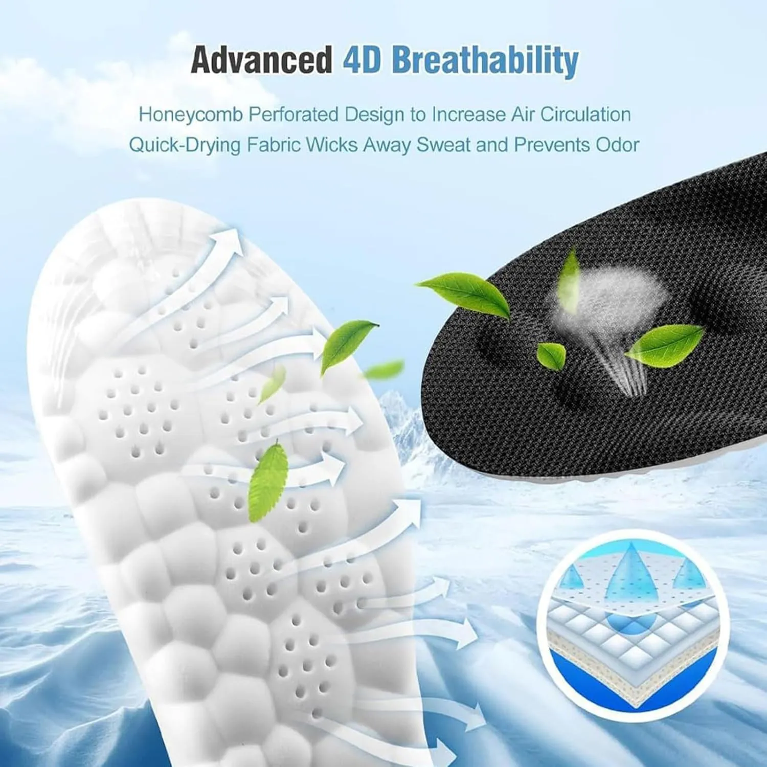 Steppers Insoles for Men Women, 2025 New Steppers Massage Insoles, Cloud Insoles, Steppers Shoe Inserts Memory Foam Insoles with Arch Support (1 Pair-Black,Men 11.5-12.5/Women 13-14)