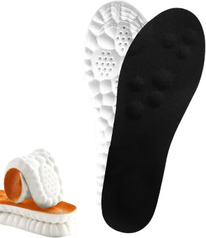 Steppers Insoles for Men Women, 2025 New Steppers Massage Insoles, Cloud Insoles, Steppers Shoe Inserts Memory Foam Insoles with Arch Support (1 Pair-Black,Men 11.5-12.5/Women 13-14)