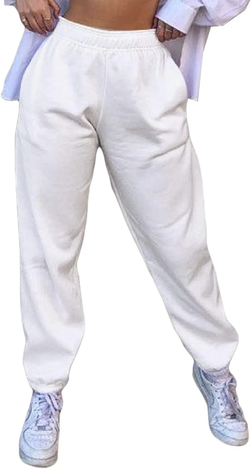 Sweatpants for Teen Girls,Women's High Waisted Joggers Summer Workout Baggy Yoga Pants Cinch Bottom Trousers
