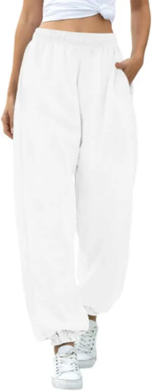 Sweatpants for Teen Girls,Women's High Waisted Joggers Summer Workout Baggy Yoga Pants Cinch Bottom Trousers