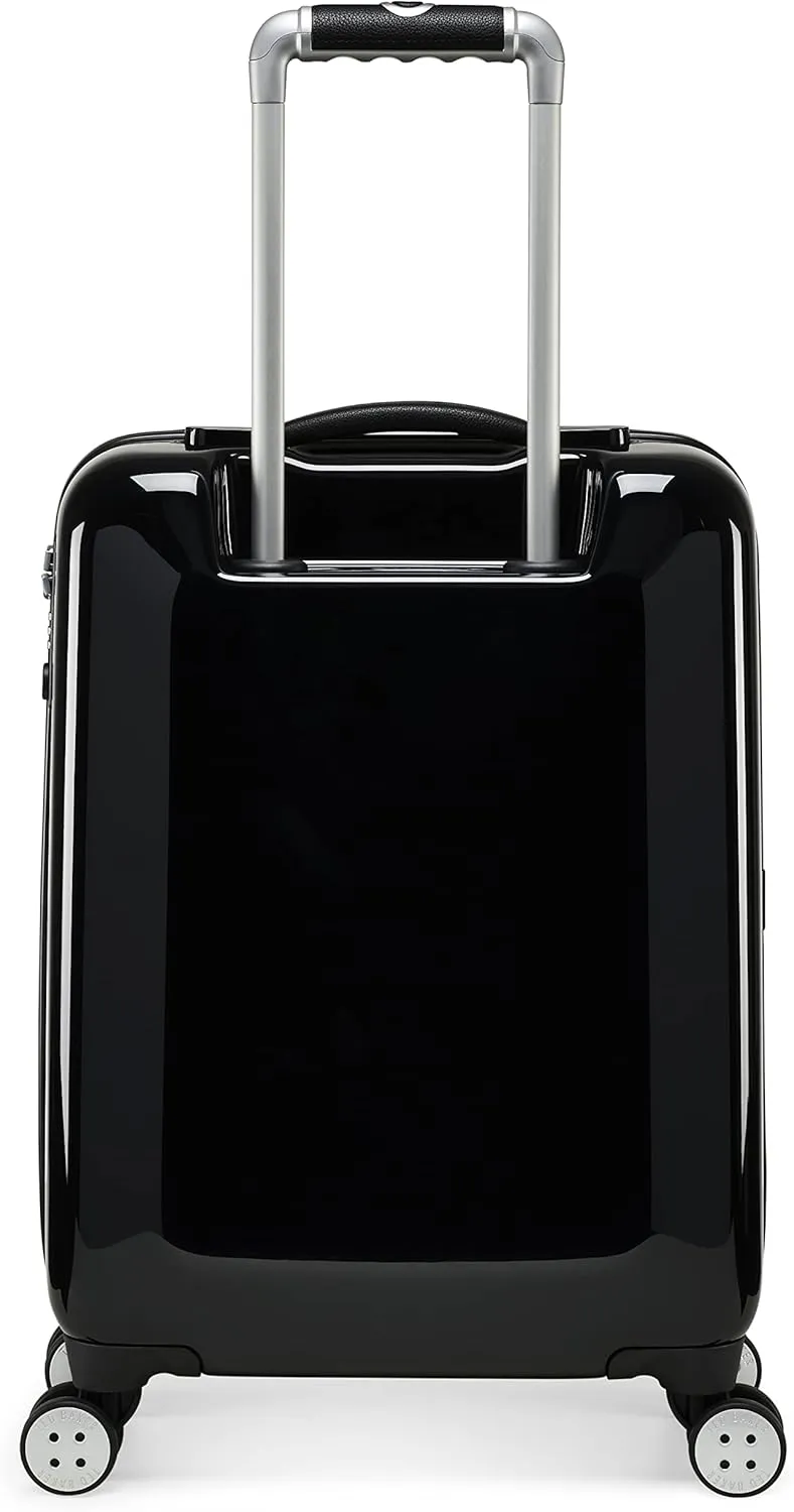 Ted Baker Women's Hardside Spinners, Black/White, Carry-On 21-Inch, Luggage