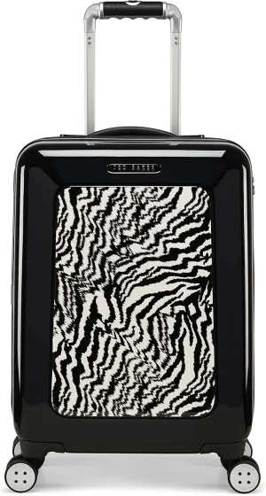 Ted Baker Women's Hardside Spinners, Black/White, Carry-On 21-Inch, Luggage