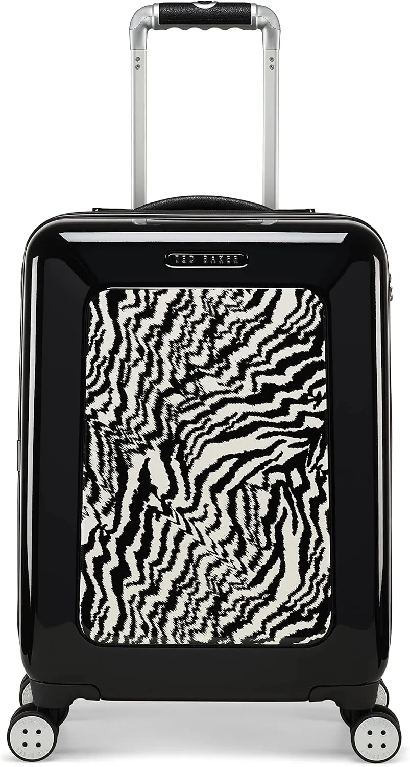 Ted Baker Women's Hardside Spinners, Black/White, Carry-On 21-Inch, Luggage