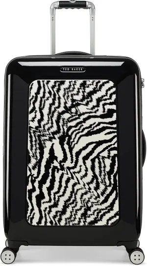 Ted Baker Women's Hardside Spinners, Black/White, Checked-Medium 27-Inch, Luggage