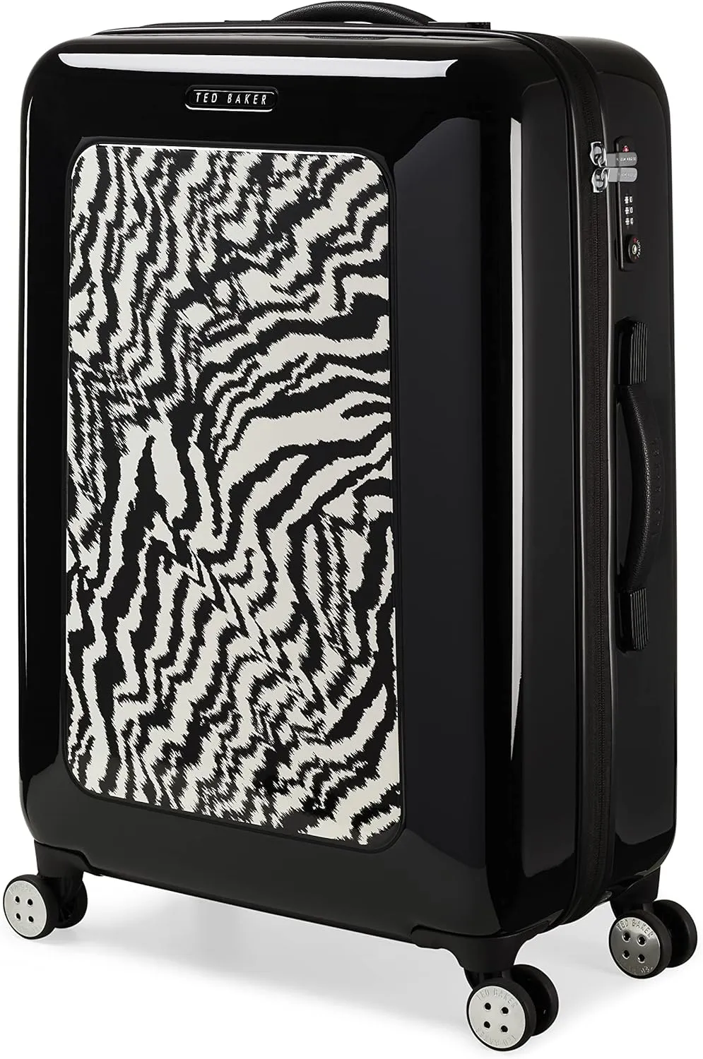Ted Baker Women's Hardside Spinners, Black/White, Checked-Medium 27-Inch, Luggage
