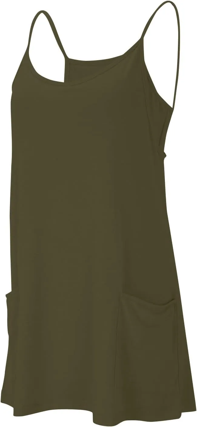 Tennis Summer Dress for Women Casual Sleeveless Spaghetti Strap with Pockets Sundress Workout Mini Tennis Athletic Golf Dress