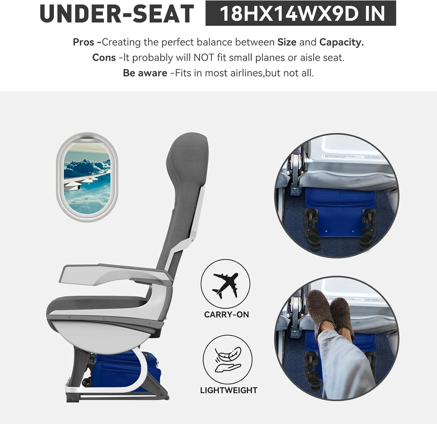 TIAWOLT 16 Inch Underseat Carry On Luggage Suitcase with Spinner Wheels Softside Lightweight Suitcases, Blue, Underseat 16-Inch, Softside Underseat Carry-on Luggage With Spinner Wheel