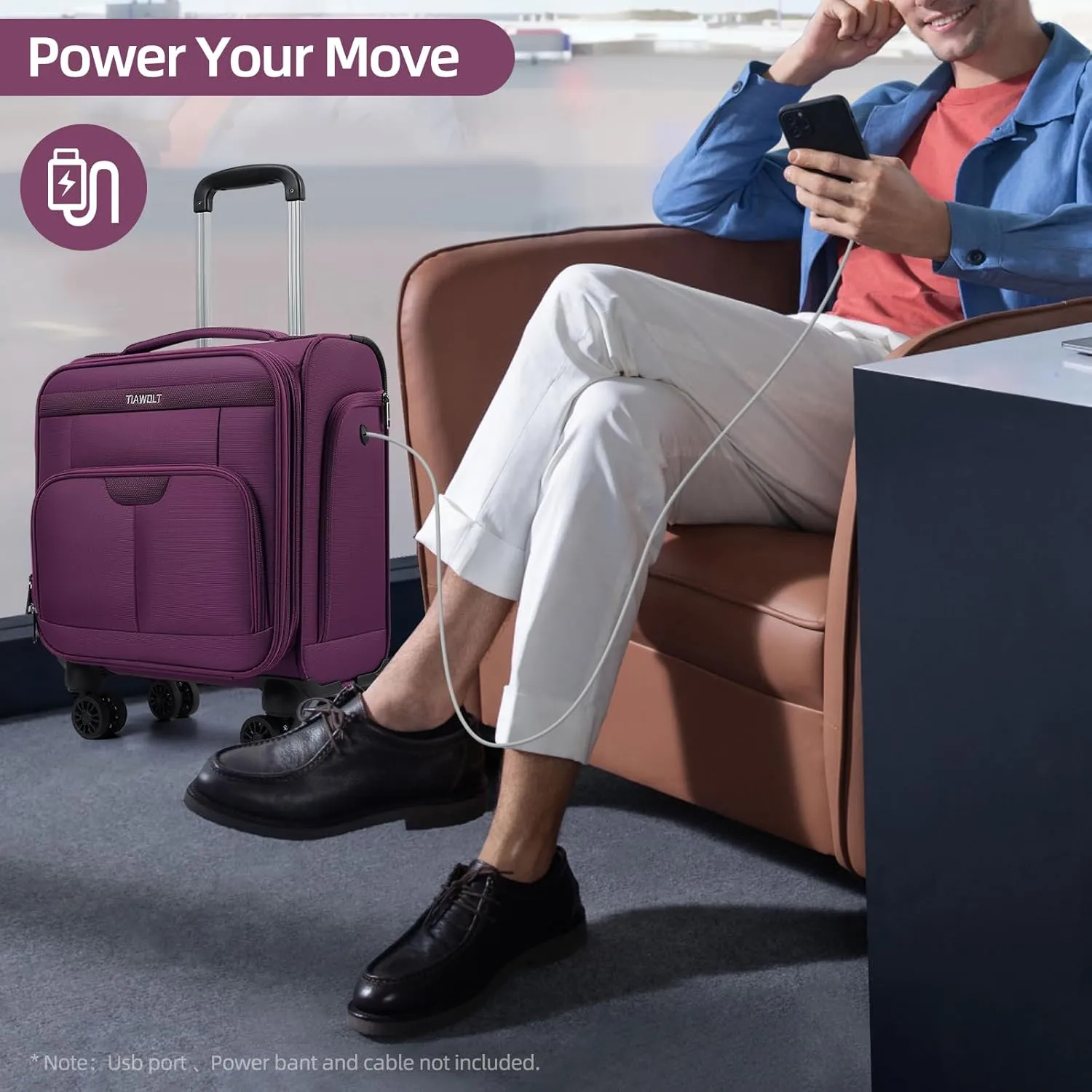 TIAWOLT 16 Inch Underseat Carry On Luggage Suitcase with Spinner Wheels Softside Lightweight Suitcases, Purple, Underseat 16-Inch, Softside Underseat Carry-on Luggage With Spinner Wheel