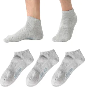Unisex Athletic Running Socks, Anti Odour, Low Cut, No Show, 6 Pairs, Grey