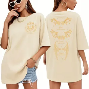 Velari Shirt Women Oversized Vintage Book Tshirt The Night Court T-Shirt Bat Boys Graphic Tee Bat Bookish Book Lover Tops