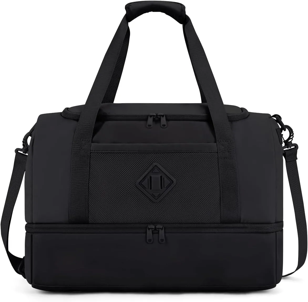 WANDF For Spirit Airlines 18x14x8 Personal Item Bag with USB Charging Port, Travel Duffel Bag with Wet Pocket & Shoe Compartment, Weekender Carry On Luggage for Women Men (Black)