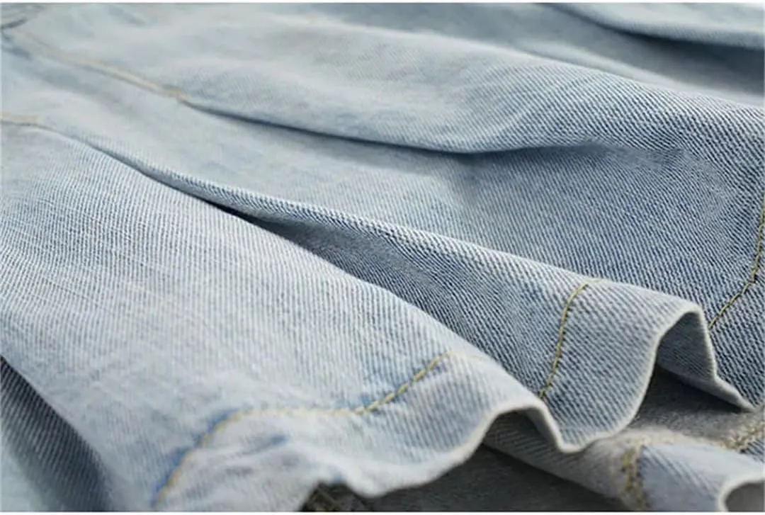 Women High Waist Denim Mini Skirt Korean Vintage Slimming Skirts Versatile Denim Button Leaf Pleated Skirts