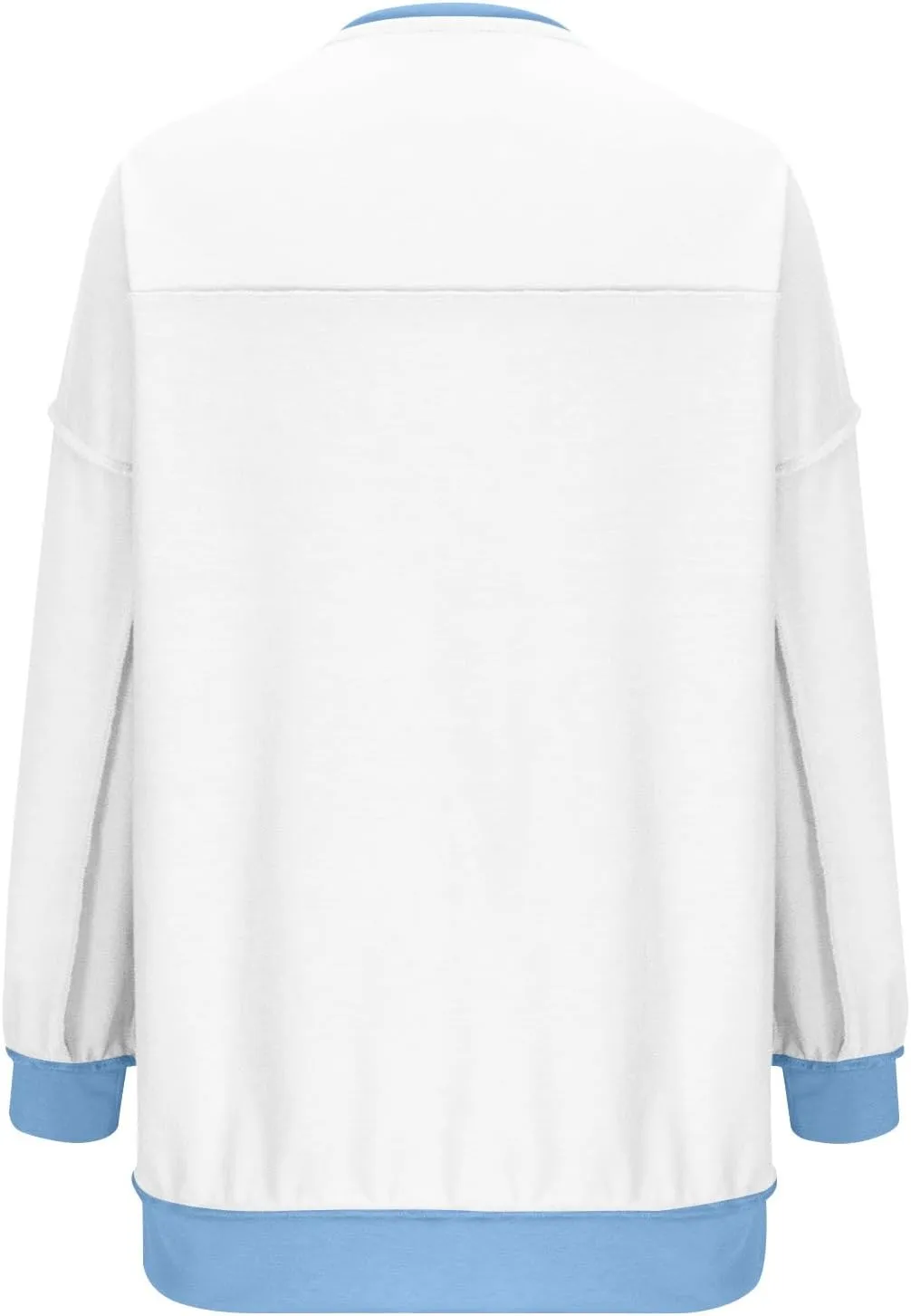 Women Long Sleeve Splicing Pullover Plain Color Tops Lightweight Sweatshirts Loose Fit Top Workout Shirts Outdoors