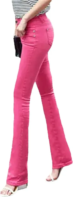 Women Low Waist Stretch Jeans Summer Skinny Flare Pants Slimming Fit Elastic Straight Denim Pants