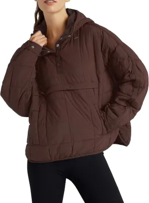 Women Packable Quilted Puffer Jacket Oversized Lightweight Pullover Coats Hooded Puffy Winter Jackets with Pockets