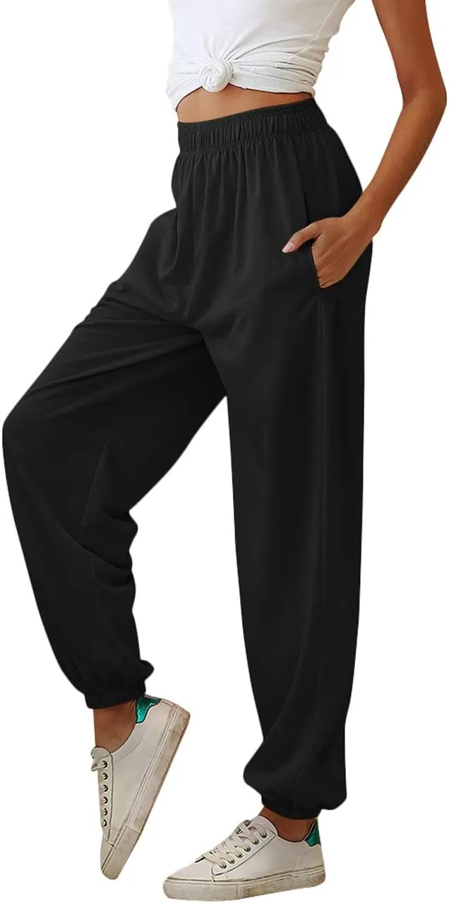 Women Sweatpants Joggers High Waist Tracksuit Bottoms Harem Pants with Pockets Running Workout Casual Lounge Wear