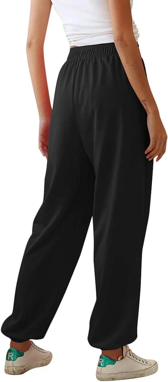 Women Sweatpants Joggers High Waist Tracksuit Bottoms Harem Pants with Pockets Running Workout Casual Lounge Wear