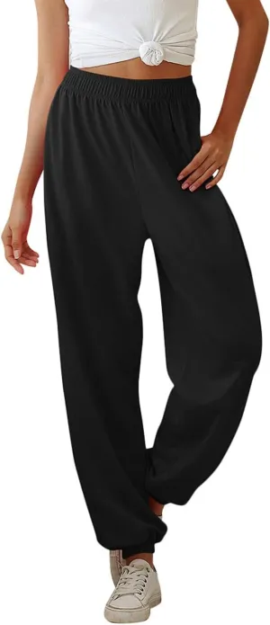 Women Sweatpants Joggers High Waist Tracksuit Bottoms Harem Pants with Pockets Running Workout Casual Lounge Wear