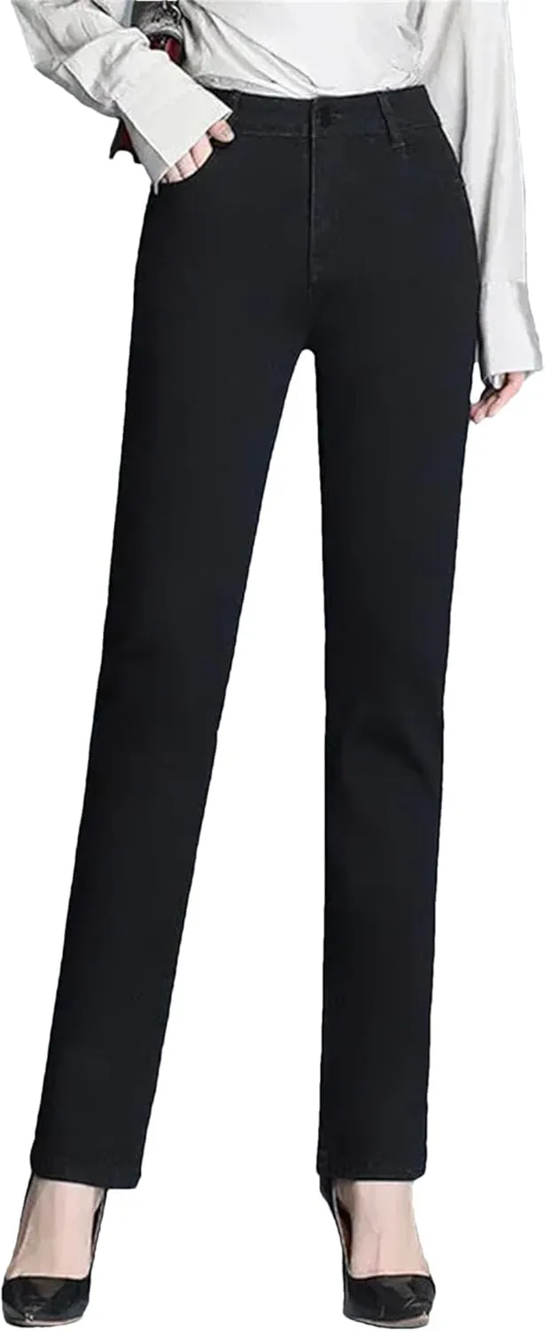 Women Vintage Skinny Stretch Straight Jeans Fashion Casual High Waist Slim Pencil Denim Pants