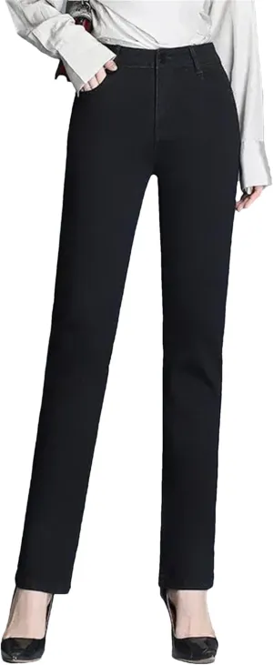 Women Vintage Skinny Stretch Straight Jeans Fashion Casual High Waist Slim Pencil Denim Pants