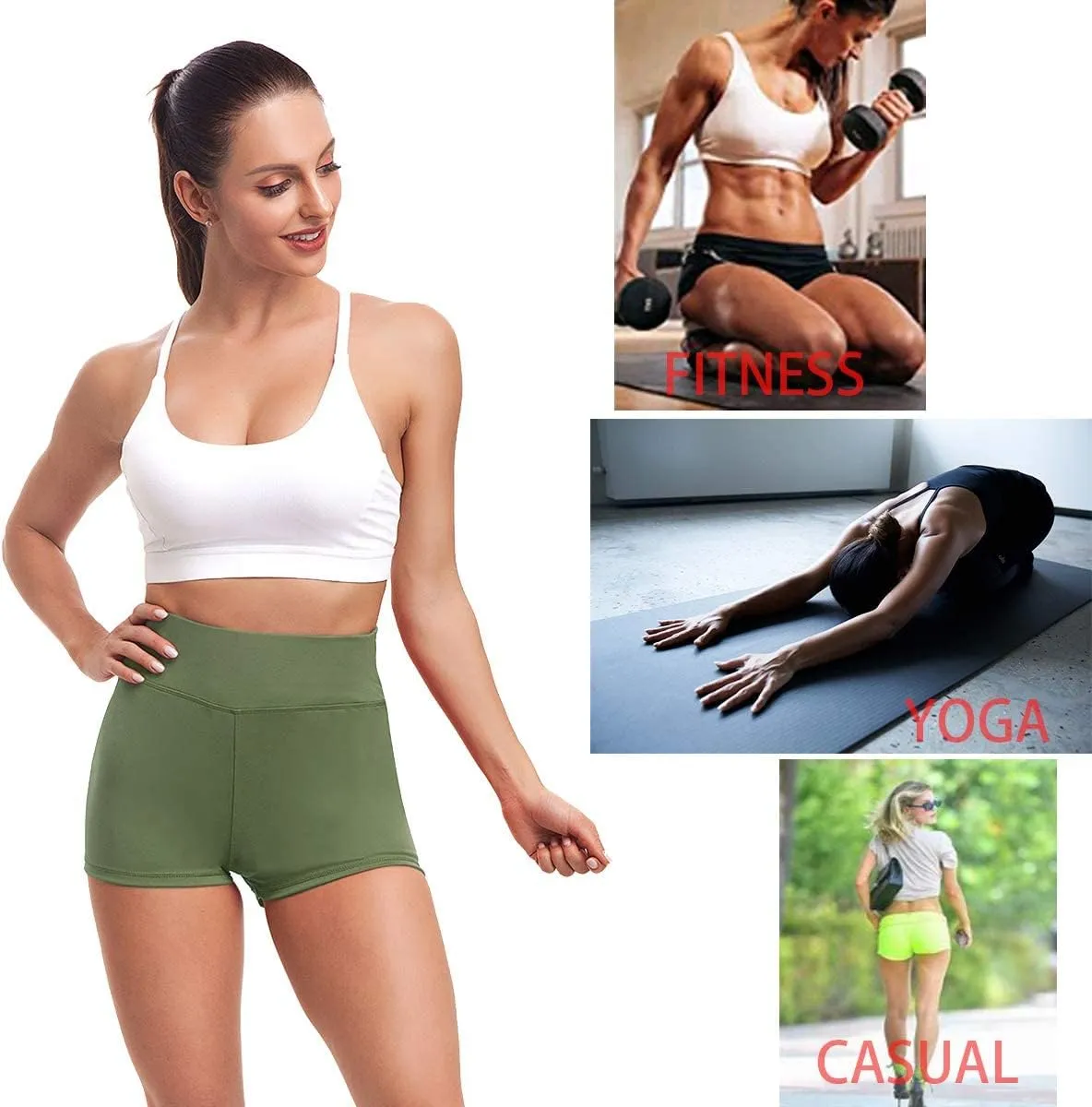 Women Yoga Shorts Ruched Booty High Waisted Gym Workout Shorts Butt Lifting Hot Pants