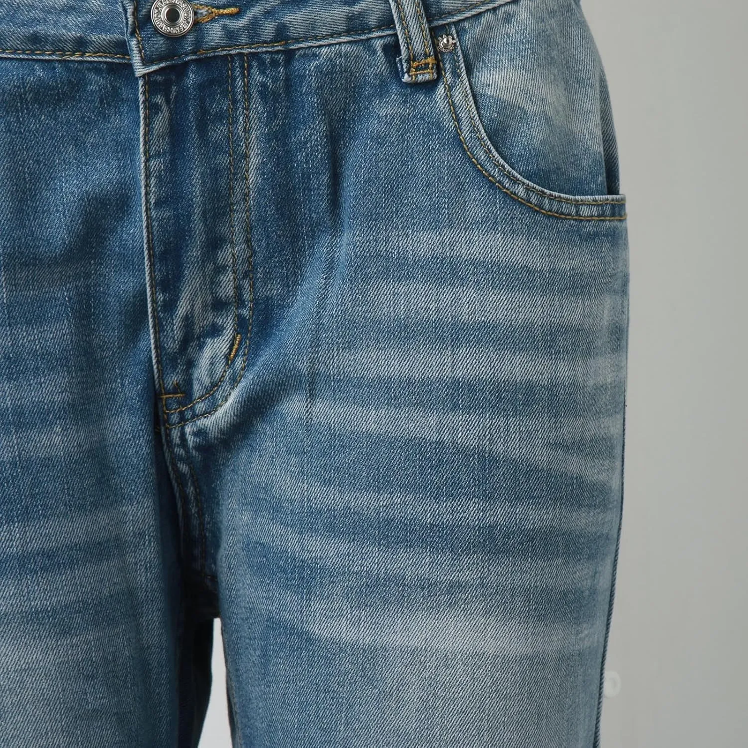 Womens Baggy Barrel Jeans Boyfriend,Stretch Mid Waisted Pants Button Straight Leg Jeans Skinny Fit Trousers
