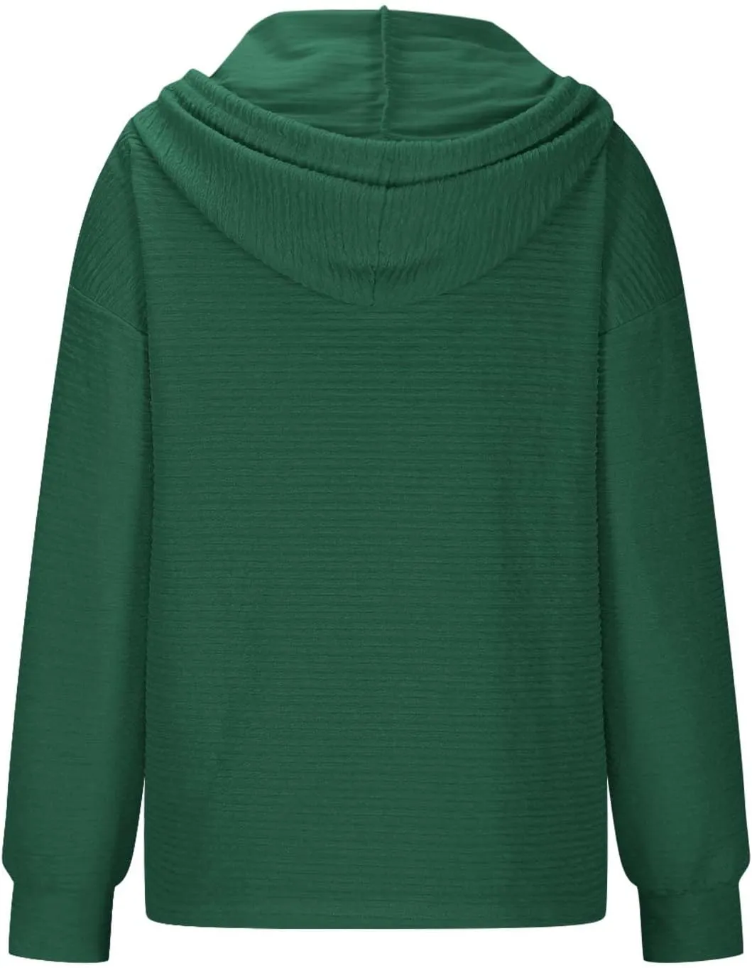 Women's Casual Hoodies Long Sleeve Solid Color Lightweight Pullover Tops Loose Sweatshirt Pleated Drawstring Shirts