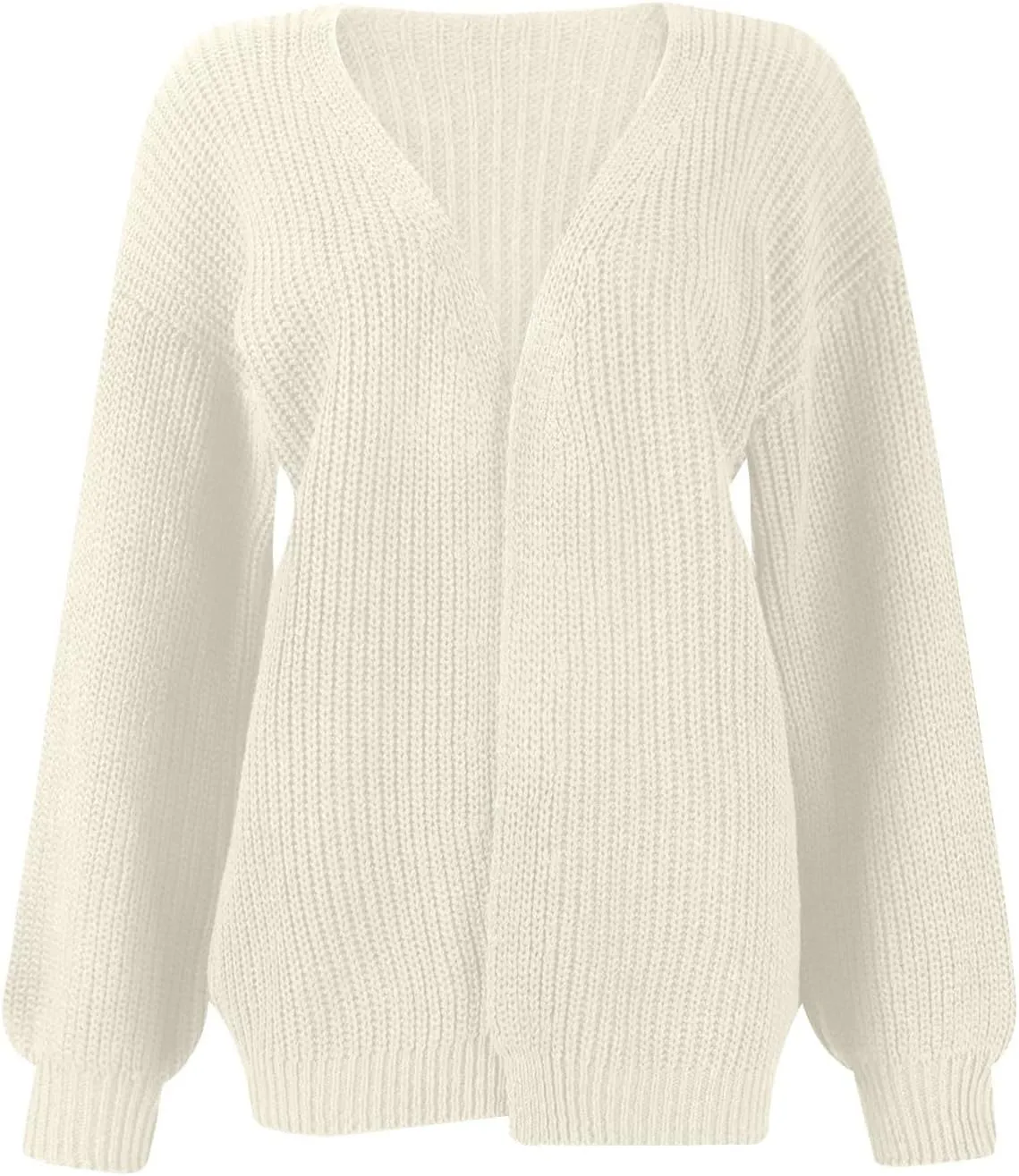 Women's Chunky Knit Open Front Sweater Oversized Cozy Long Sleeve Button Loose Cardigans Sweaters Warm Winter Coats