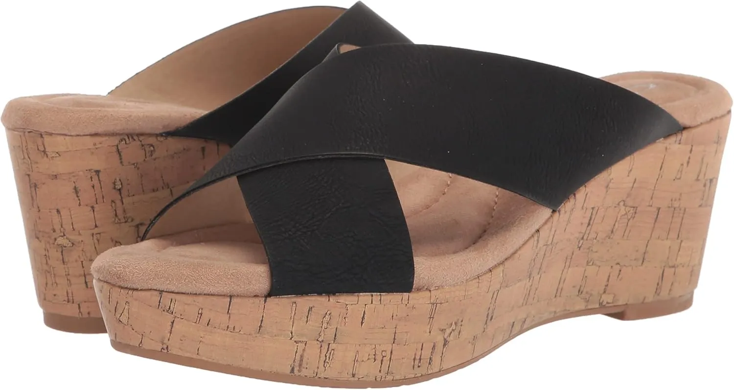 Womens Dream Day Casual Sandals Casual Mid Heel 2-3" - Black