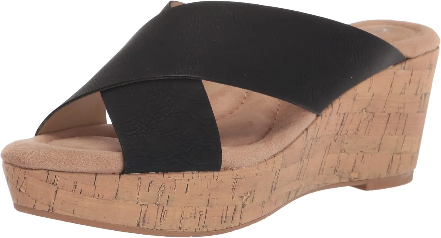 Womens Dream Day Casual Sandals Casual Mid Heel 2-3" - Black