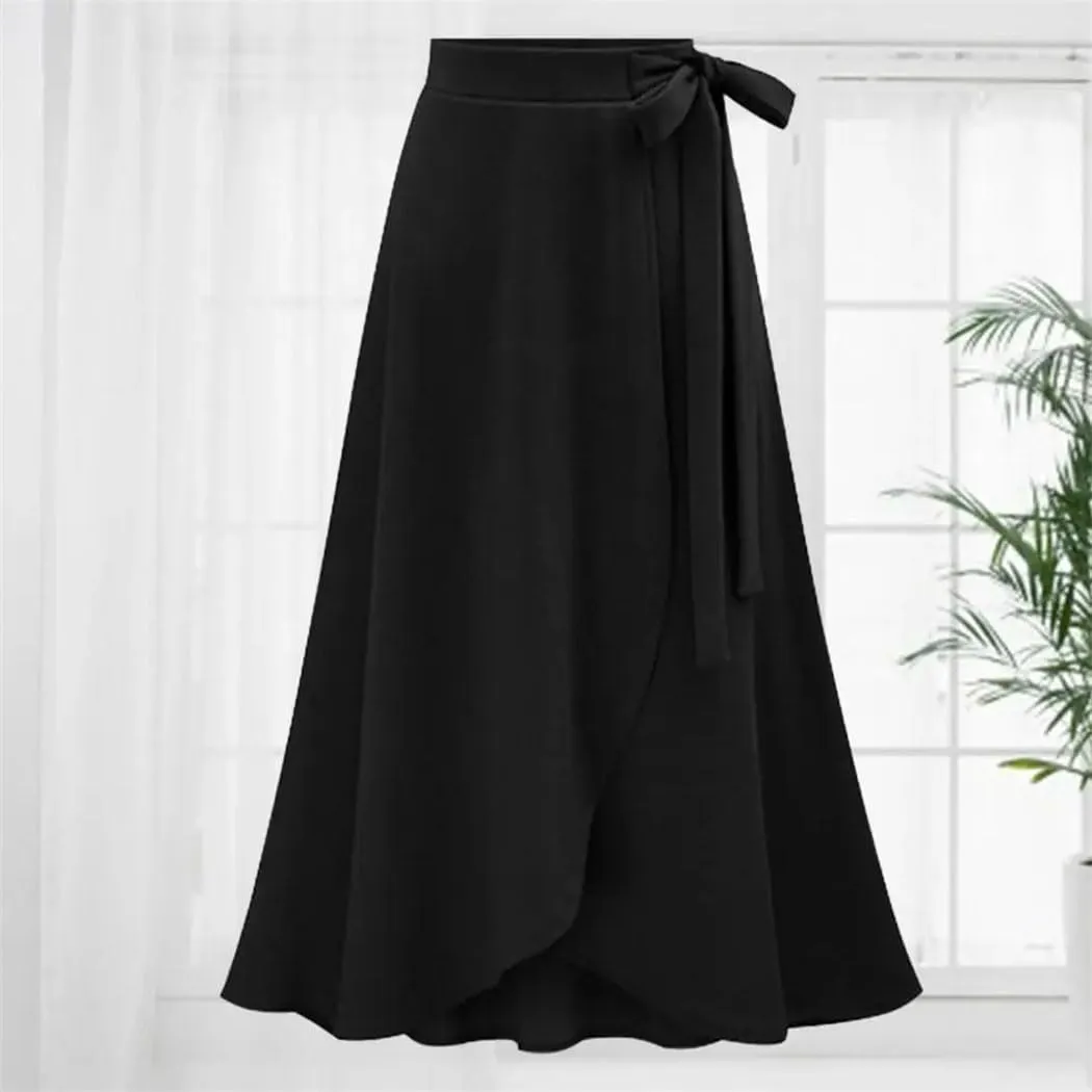 Womens Elegant Party Casual Bodycon Skirt Office Lady High Waist Slit Large Hem Long Skirt