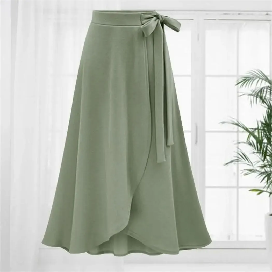 Womens Elegant Party Casual Bodycon Skirt Office Lady High Waist Slit Large Hem Long Skirt