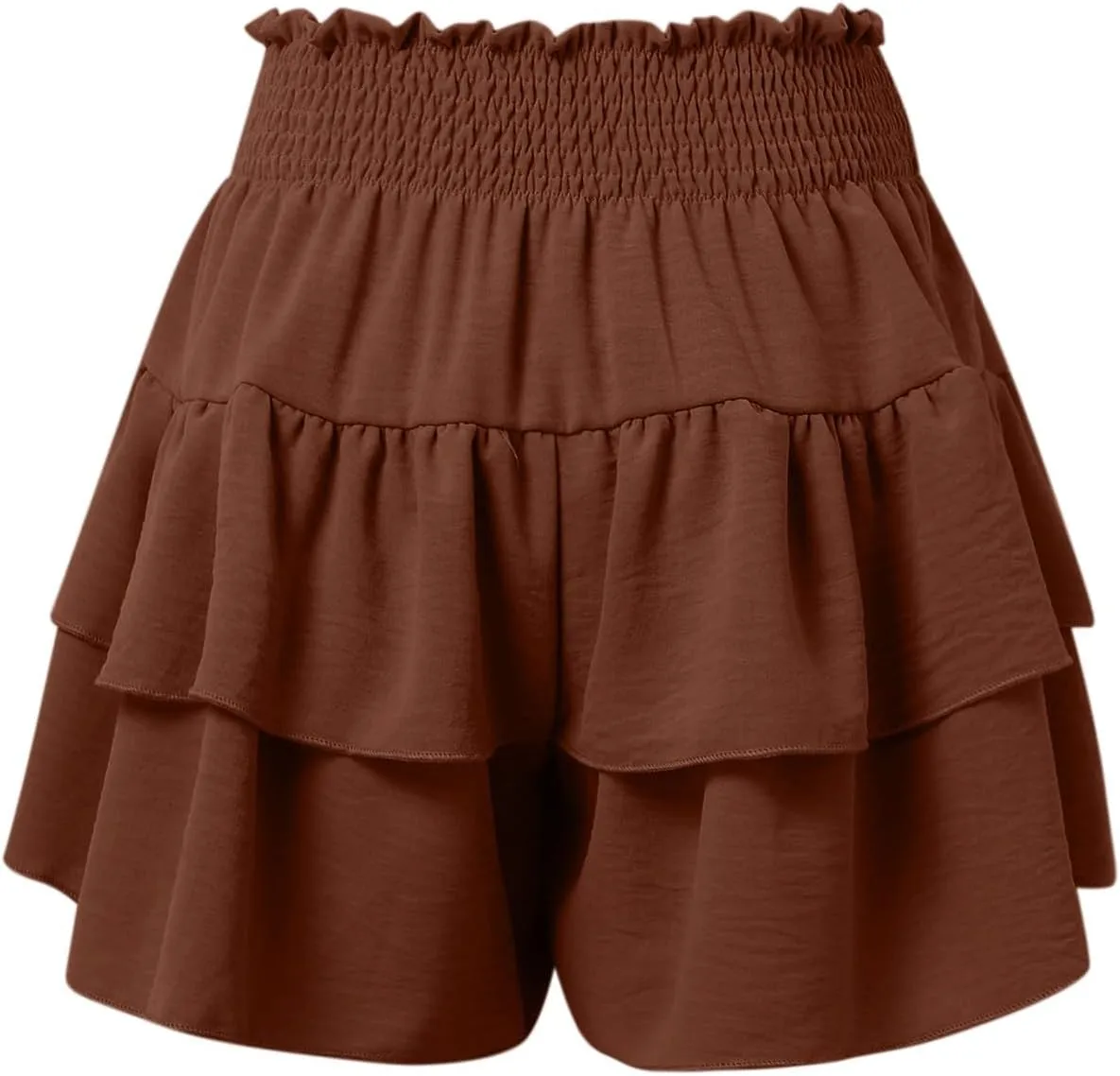 Women's Flowy Shorts Ruffle High Waisted Mini Skirts Casual Summer Teen Gilrs Tennis Shorts with Floral Pleated Hem
