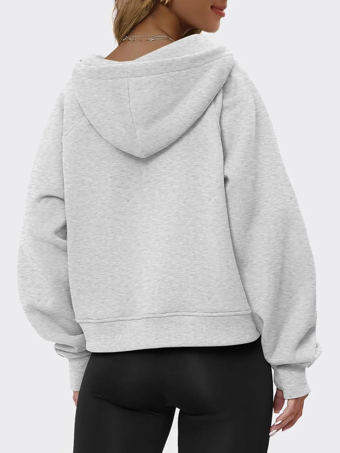 Womens Half Zip Sweatshirts Cropped Pullover Hoodies Fleece Lined Quarter Zip Up Sweater 2024 Outfits Spring