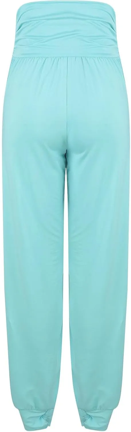 Women's Lounge Pants Super Stretchy Skinny Elastic Waist Pants Outdoor Sports Casual Wide Tapered Pants with Pockets