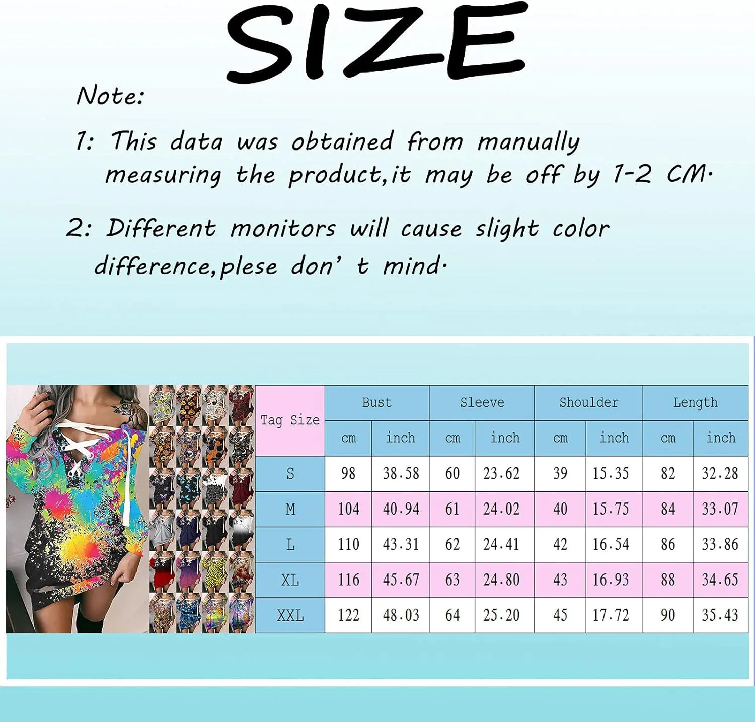 Women's Off Shoulder Sweatshirts Dress Sexy V Neck Lace Up Long Sleeve Mini Dress Casual Slim Fit Gradient T Shirt Dress