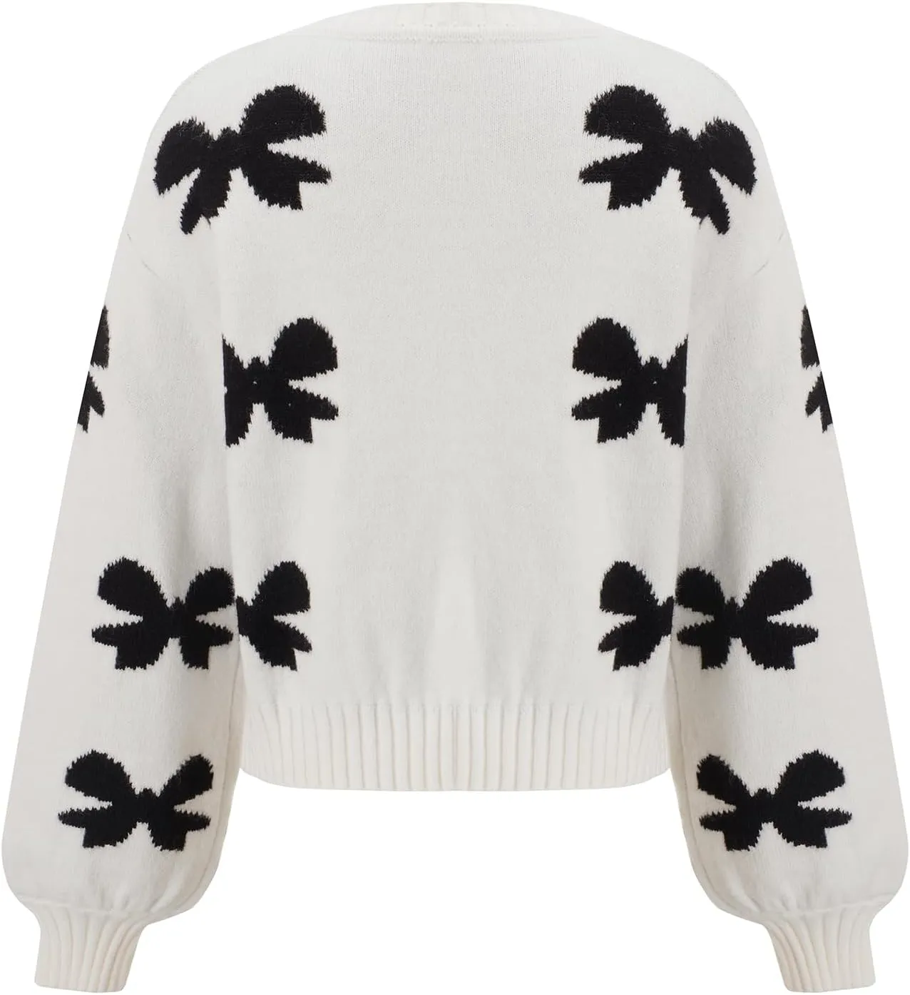 Women's Tie Front Bow Cardigan Sweaters Long Sleeve Chunky Knit Cardigan Trendy Sweater Coats Loose Knit Outerwear