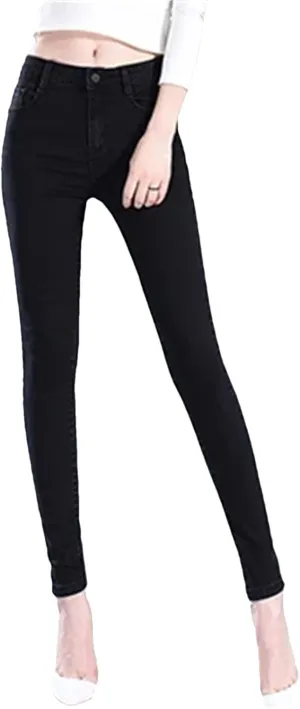 Womens Vintage Wide Leg Jeans Loose High Waist Trousers Stretch Skinny Casual Pencil Pants
