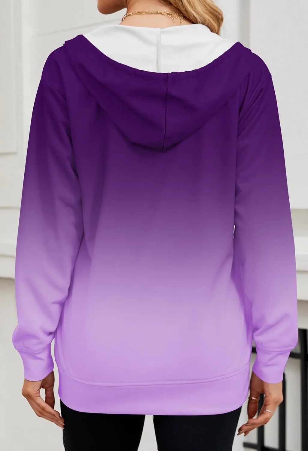Women's Zip Up Hoodies Long Sleeve Sweatshirts Fall Outfits Casual Oversized Full Zip Hooded Jacket 2025 Fashion