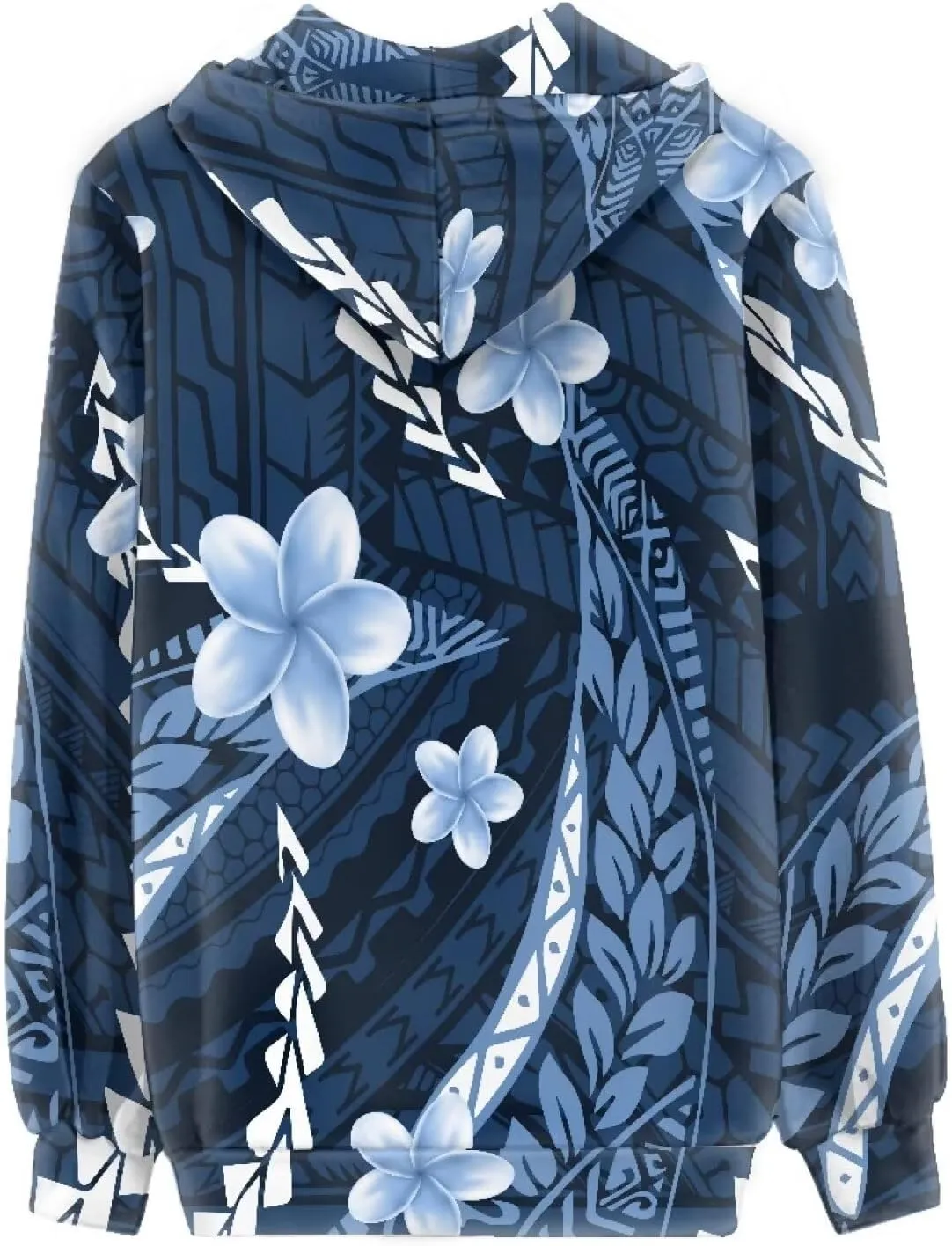 Women's Zip Up Samoa Tapa Polynesian Tribal Hoodies Jacket Samoan Puletasi Drawstring Long Sleeve Sweatshirt